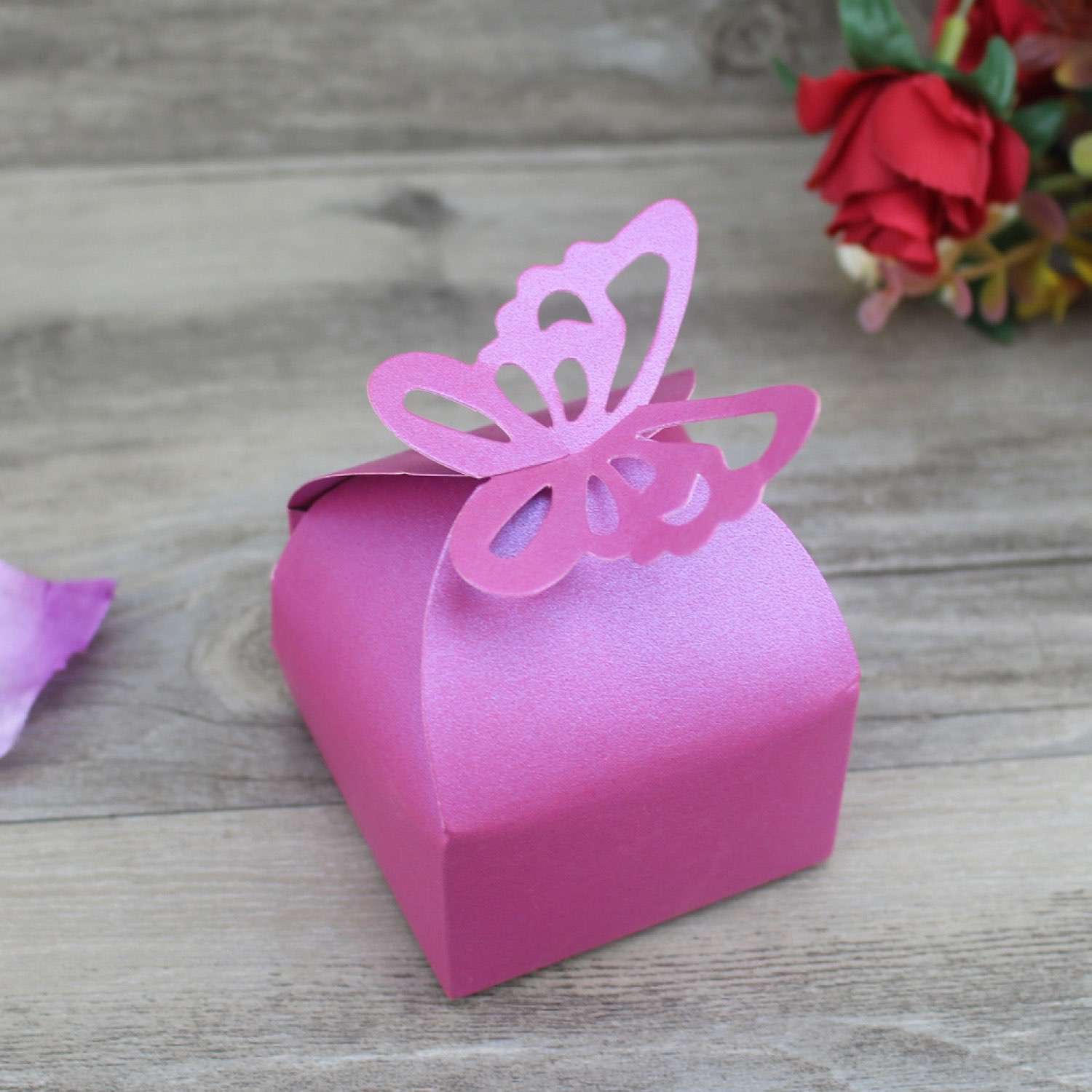 Butterfly Candy Box Iridescent Paper Wedding Box Customized 